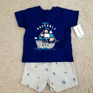 Carters 2 piece shirt and shorts set